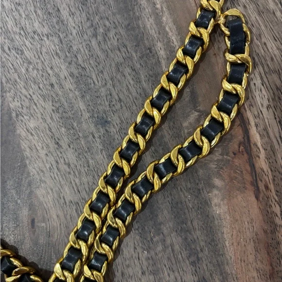 Authentic CHANEL CHUNKY Vintage 1994 belt gold leather 80cm - Picture 7 of 15